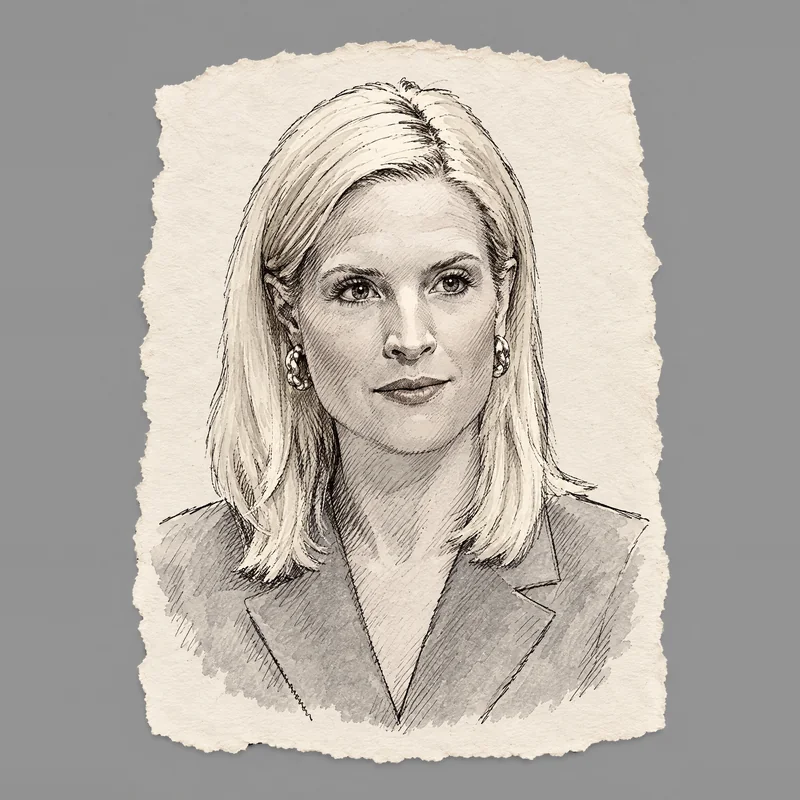 Ink drawing of Ashley Hinson