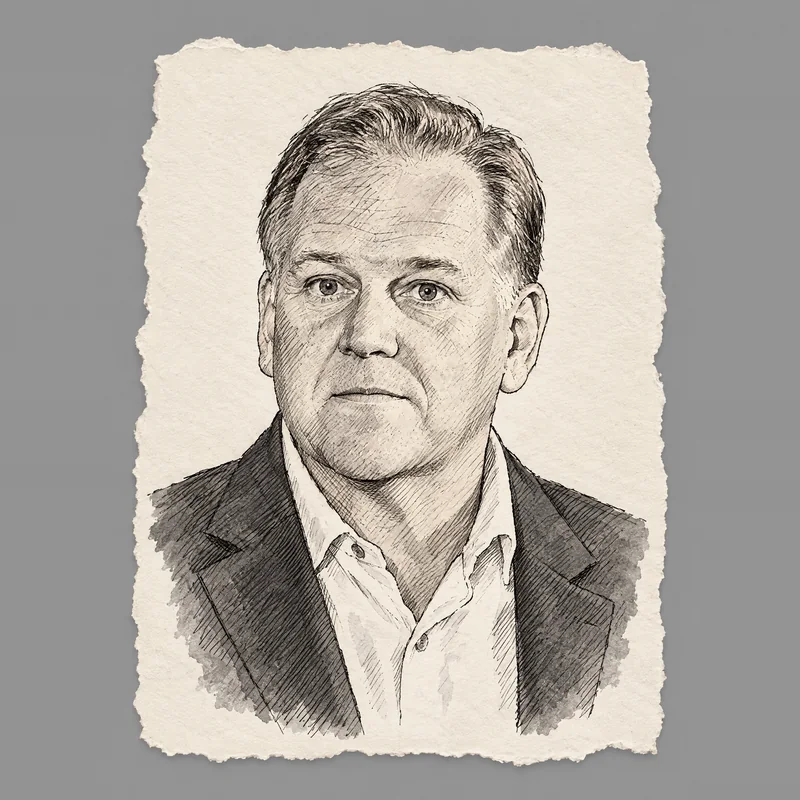 Ink drawing of Mike Rogers