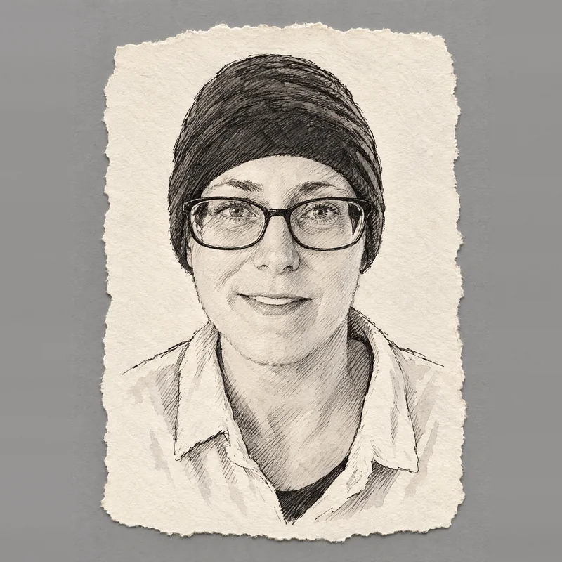 Ink drawing of Rebecca Whiting
