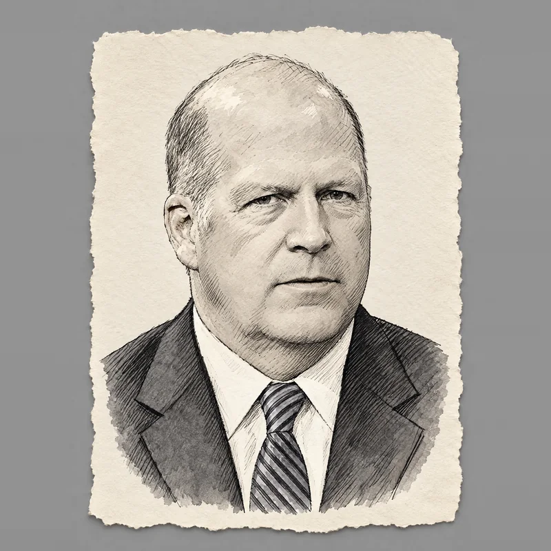 Ink drawing of John E. Sununu