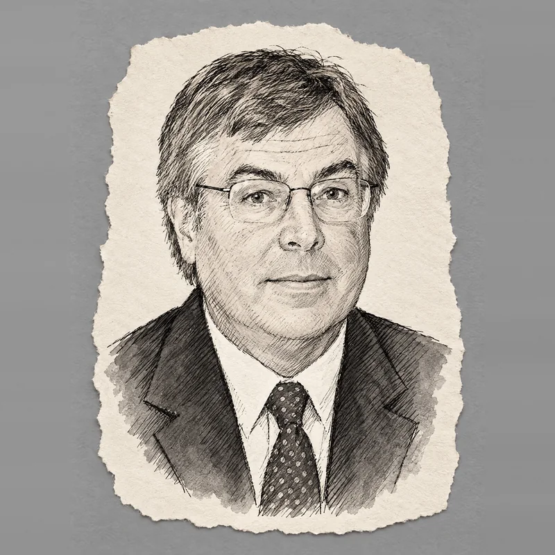 Ink drawing of Bill Redpath