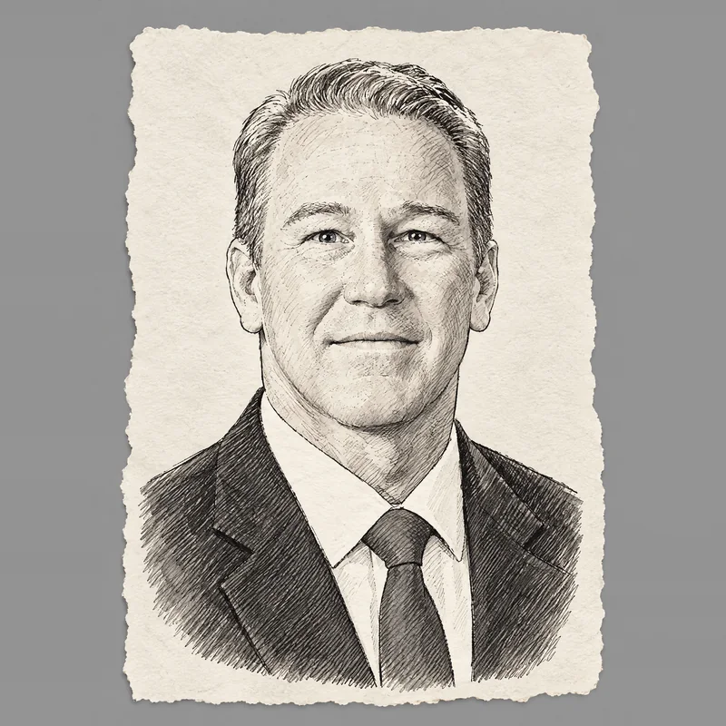Ink drawing of Jon Husted