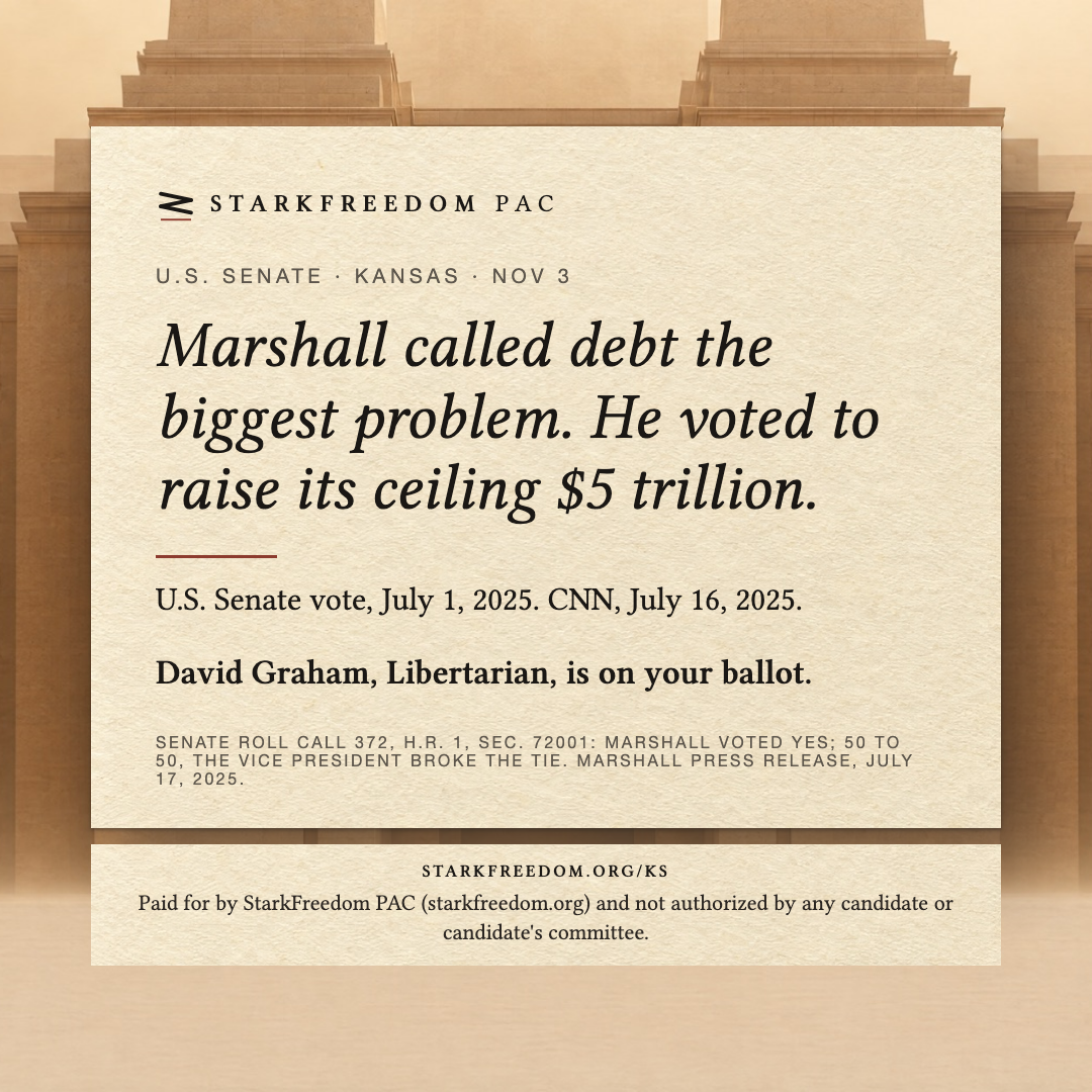 Marshall called debt the biggest problem. He voted to raise its ceiling $5 trillion.