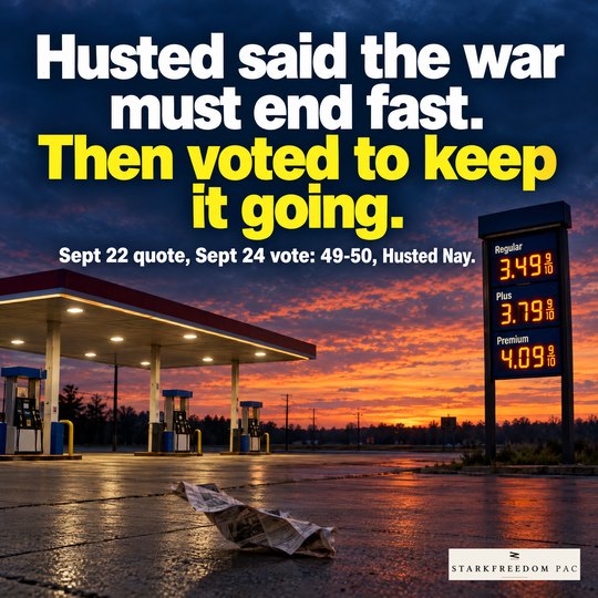 Husted said the war must end fast. Then voted to keep it going.