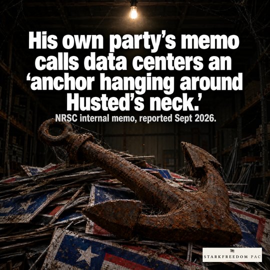 His own party's memo calls data centers an 'anchor hanging around Husted's neck.'