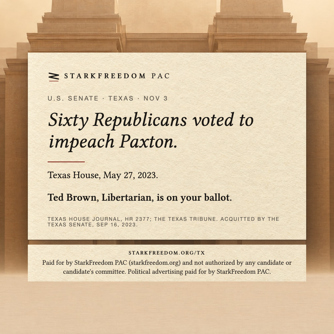 Sixty Republicans voted to impeach Paxton.
